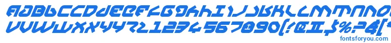 フォントYahrenBoldItalic – 白い背景に青い文字