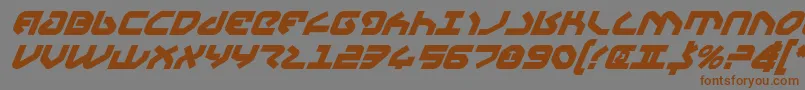 フォントYahrenBoldItalic – 茶色の文字が灰色の背景にあります。