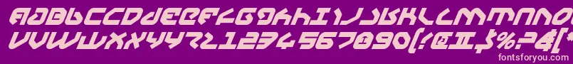 YahrenBoldItalic-Schriftart – Rosa Schriften auf violettem Hintergrund