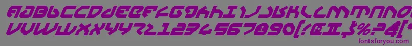 YahrenBoldItalic-fontti – violetit fontit harmaalla taustalla