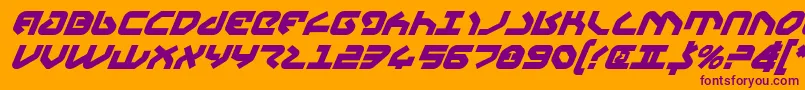 Czcionka YahrenBoldItalic – fioletowe czcionki na pomarańczowym tle