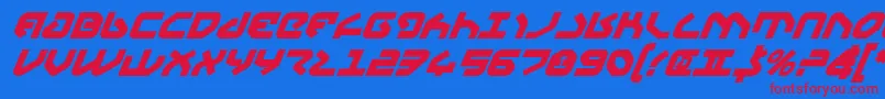 YahrenBoldItalic Font – Red Fonts on Blue Background