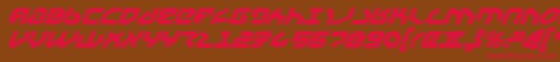 フォントYahrenBoldItalic – 赤い文字が茶色の背景にあります。