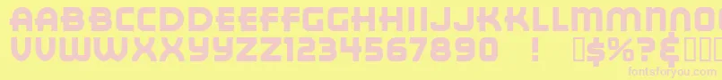 フォントRedCircle – ピンクのフォント、黄色の背景