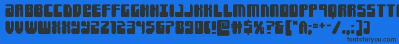 フォントForcemajeure – 黒い文字の青い背景