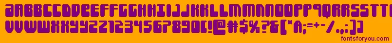 Forcemajeure Font – Purple Fonts on Orange Background