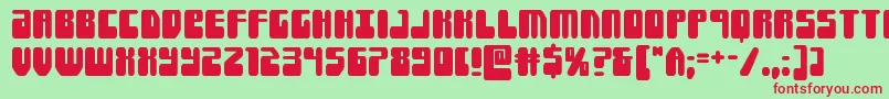 Forcemajeure Font – Red Fonts on Green Background