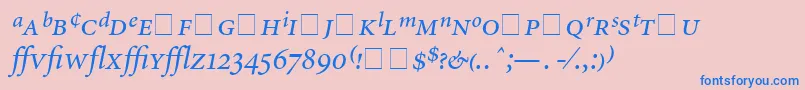 AtlantixProSsiItalic Font – Blue Fonts on Pink Background
