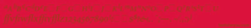 AtlantixProSsiItalic-fontti – ruskeat fontit punaisella taustalla