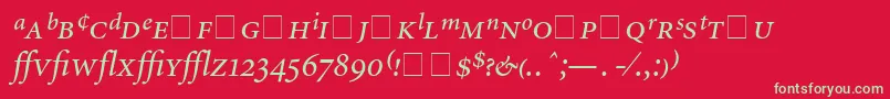 フォントAtlantixProSsiItalic – 赤い背景に緑の文字