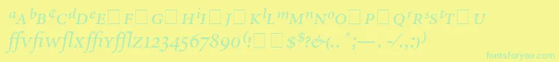 AtlantixProSsiItalic Font – Green Fonts on Yellow Background