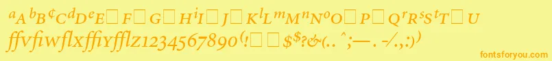 AtlantixProSsiItalic Font – Orange Fonts on Yellow Background