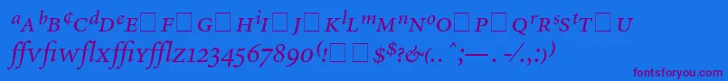 Шрифт AtlantixProSsiItalic – фиолетовые шрифты на синем фоне