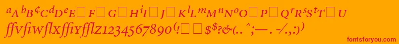 Saiba mais sobre a fonte AtlantixProSsiItalic Fonte AtlantixProSsiItalic – fontes vermelhas em um fundo laranja