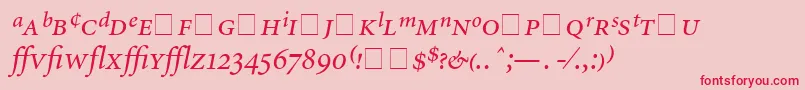 AtlantixProSsiItalic-Schriftart – Rote Schriften auf rosa Hintergrund