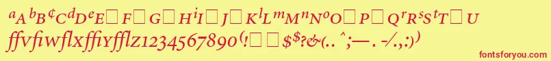AtlantixProSsiItalic Font – Red Fonts on Yellow Background