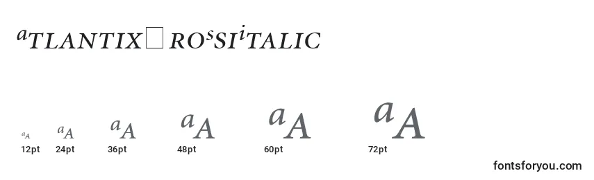 Размеры шрифта AtlantixProSsiItalic
