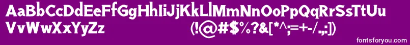 GresanPersonalUseOnly-fontti – valkoiset fontit violetilla taustalla