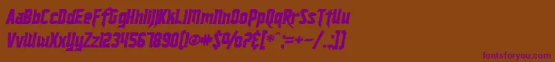 SfIronsidesBoldItalic-Schriftart – Violette Schriften auf braunem Hintergrund