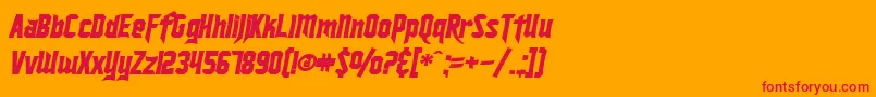 フォントSfIronsidesBoldItalic – オレンジの背景に赤い文字