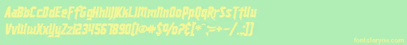 SfIronsidesBoldItalic Font – Yellow Fonts on Green Background