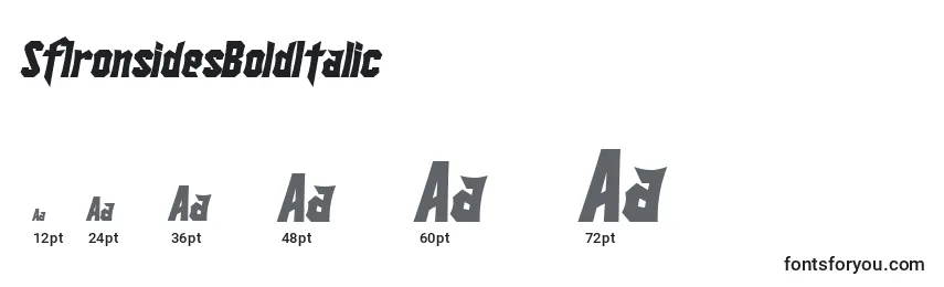 SfIronsidesBoldItalic Font Sizes