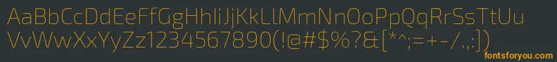 Czcionka Exo2.0Thin – pomarańczowe czcionki na czarnym tle