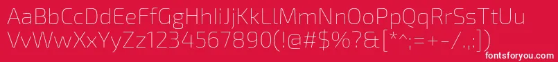 フォントExo2.0Thin – 赤い背景に白い文字