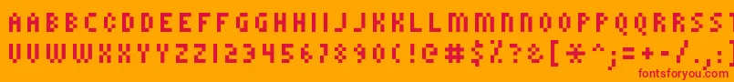Kroeger0858-Schriftart – Rote Schriften auf orangefarbenem Hintergrund