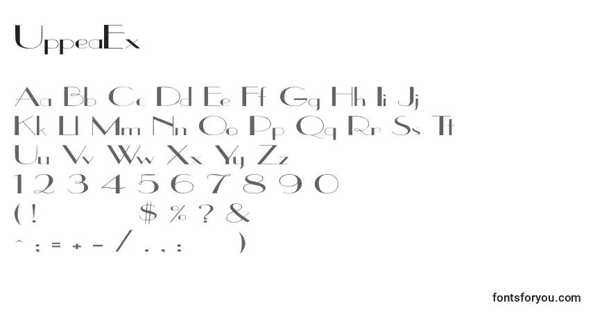 Schriftart UppeaEx – Alphabet, Zahlen, spezielle Symbole