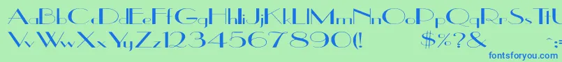 UppeaEx Font – Blue Fonts on Green Background