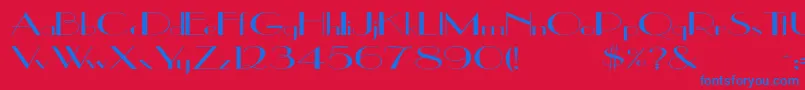 UppeaEx Font – Blue Fonts on Red Background