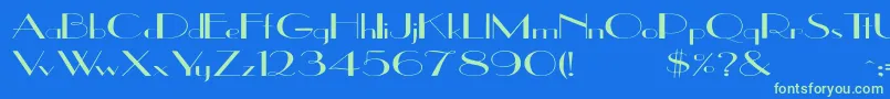 UppeaEx Font – Green Fonts on Blue Background