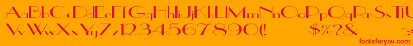 UppeaEx-Schriftart – Rote Schriften auf orangefarbenem Hintergrund
