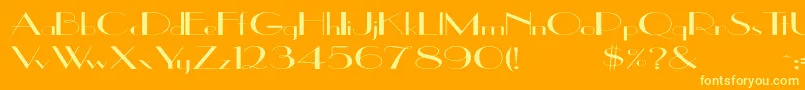 UppeaEx-Schriftart – Gelbe Schriften auf orangefarbenem Hintergrund