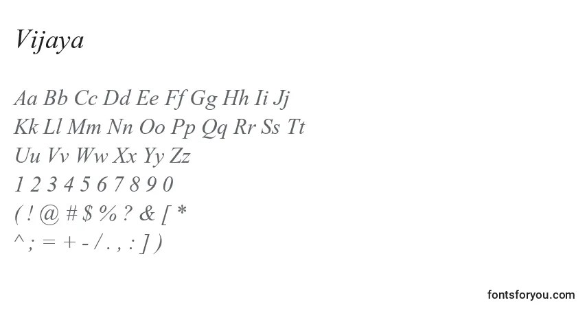 Шрифт Vijaya – алфавит, цифры, специальные символы
