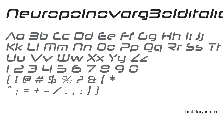 NeuropolnovargBolditalic Font – alphabet, numbers, special characters