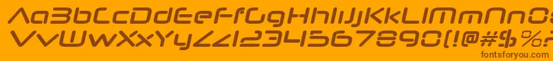 NeuropolnovargBolditalicフォントについての詳細 フォントNeuropolnovargBolditalic – オレンジの背景に茶色のフォント
