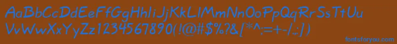 Quillscriptnormal Font – Blue Fonts on Brown Background