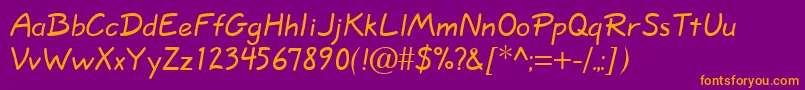 Quillscriptnormal Font – Orange Fonts on Purple Background