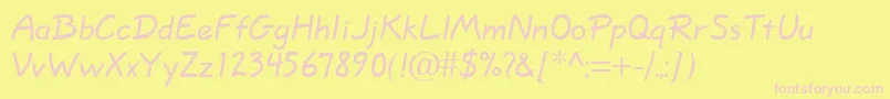 Quillscriptnormal Font – Pink Fonts on Yellow Background