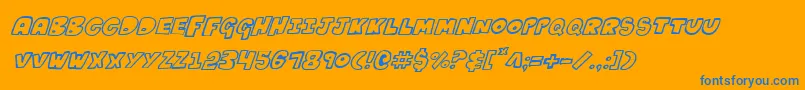 Kartoonsi Font – Blue Fonts on Orange Background