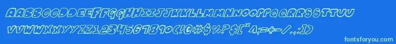 Kartoonsi Font – Green Fonts on Blue Background