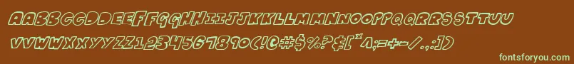 Kartoonsi Font – Green Fonts on Brown Background