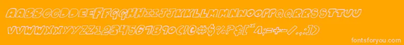 Kartoonsi-Schriftart – Rosa Schriften auf orangefarbenem Hintergrund