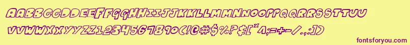 Kartoonsi Font – Purple Fonts on Yellow Background