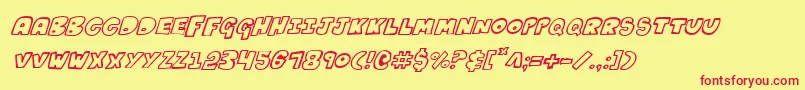 Kartoonsi Font – Red Fonts on Yellow Background