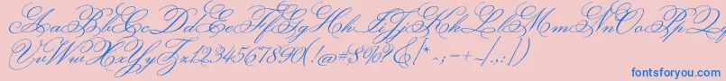 MonsieurladoulaiseRegular Font – Blue Fonts on Pink Background