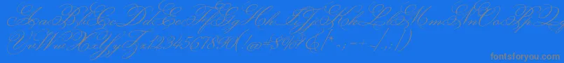 MonsieurladoulaiseRegular-Schriftart – Graue Schriften auf blauem Hintergrund