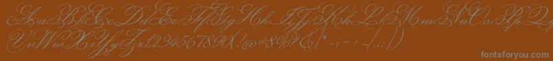 MonsieurladoulaiseRegular-Schriftart – Graue Schriften auf braunem Hintergrund